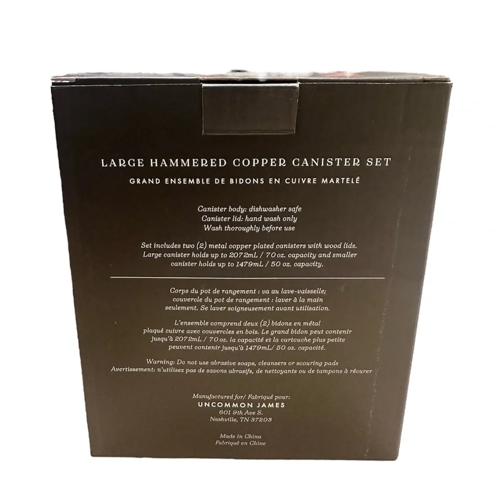 Uncommon James - Copper Canister 2 piece Storage Set NEW